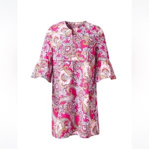 Jude Connally Kerry Pink Paisley Print Dress XL